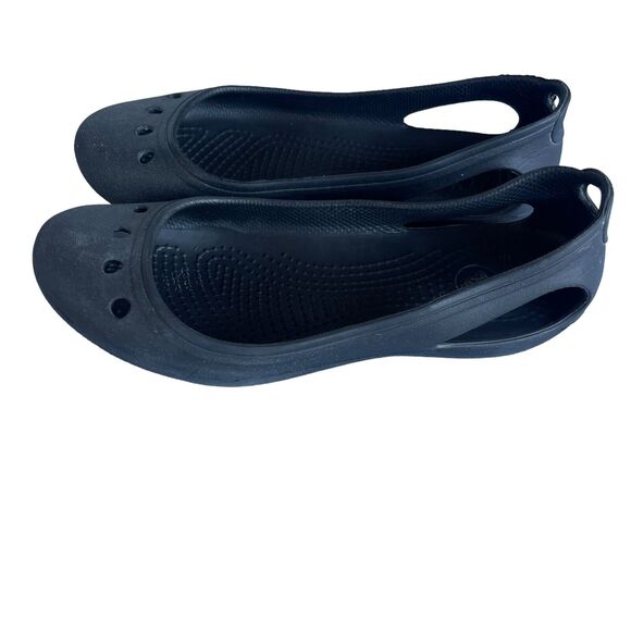 Crocs Kadee Ballet Flats Womens Size 5 Black Slip On Slingback Comfort - Picture 2 of 6